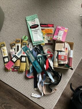 Vintage Assorted Sewing Notions Bundle - Multicolor Ribbons & Trims